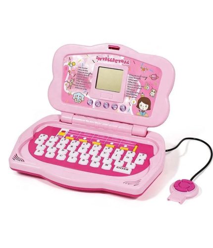 Pink Electronic Educational English LCD Screen Learning Machine Computers Toys Kids Laptop with Mouse