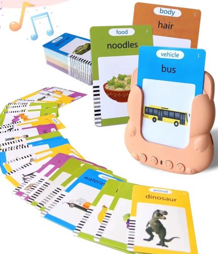Samtoy Newest 112 Cards Montessori Cognitive Pocket Speech Therapy Toys Baby Kids Learning Flash Cards With Question Function