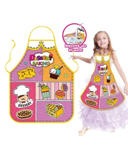 Repeated Uesing Washable Desserts Apron Children DIY Doodle Water Drawing Toy
