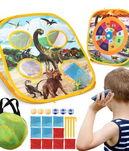 TOY Life 21PCS Indoor Outdoor Game Toss Game Bean Bag Dinosaur Sandbag Tent Toys Kids Foldable Tent
