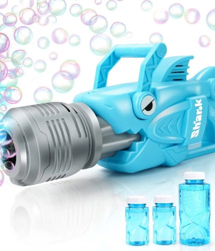 TOY Life Outdoor Electric Automatic Bubble Maker Shark Bubble Machine Gun with Bubble Water Bolt Driver