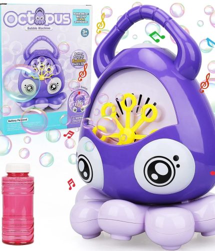 TOY Life Safe Kid Outdoor Play Wedding Party Baby Bath Automatic Bubble Maker Blue Octopus Bubble Machine