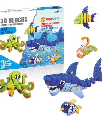 235PCS Sea World Fish 3D DIY EVA Foam Building Block For Kids