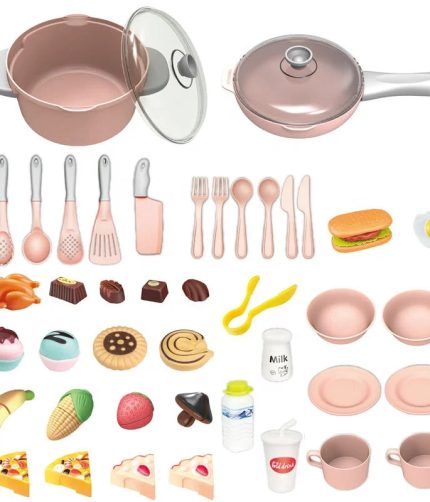 47 PCS Modern European Style Mini Cooking Play Toy Kitchen Play Set for Kids