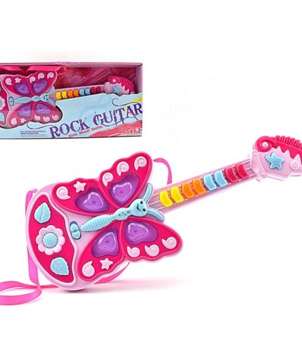 Battery Operated Multifunctional Butterfly Musical Toy Guitar For Kids