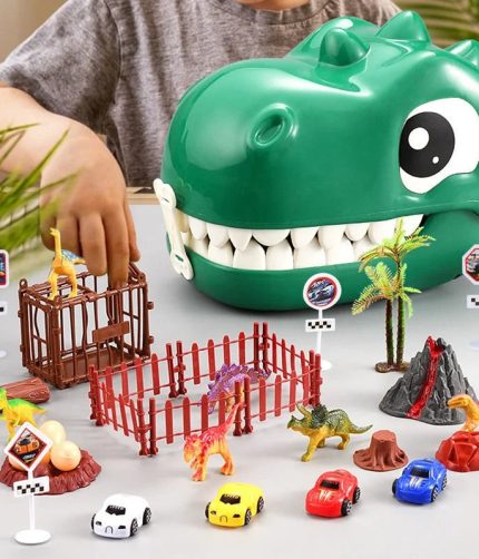 Build Realistic Dinosaur World Head Backpack Plastic Car Egg Assembled Storage Box Kids Animals Dinosaur Toy Set