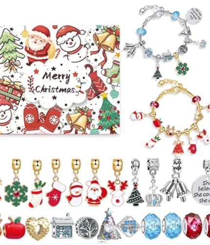 Chenghai SamToyCn DIY Christmas Charms Bracelet 24 PCS Blind Box Sterling Silver Fashion Jewelry Pendants Make Up Toy for Girl
