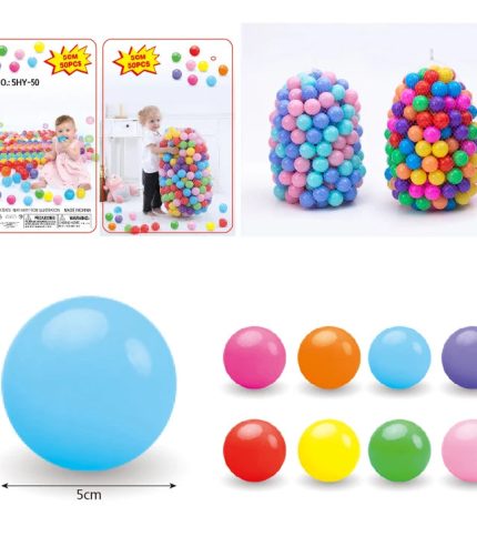 Kids Tent Pool Toy 5CM Colorful Soft Plastic Ocean Balls Pit Ball - 50 Pieces