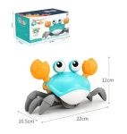 Cute Plastic Wind Up Water Walking Baby Moving Bath Toy Animal Sensing Tummy Escape Dancing Crawling Crab Toy for Infant Gift