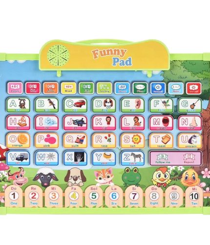 Education early Toddle Learning Toy Double Side Draw Board Smart Interactive English Alphabet Talking Audio Wall Chart for Kid