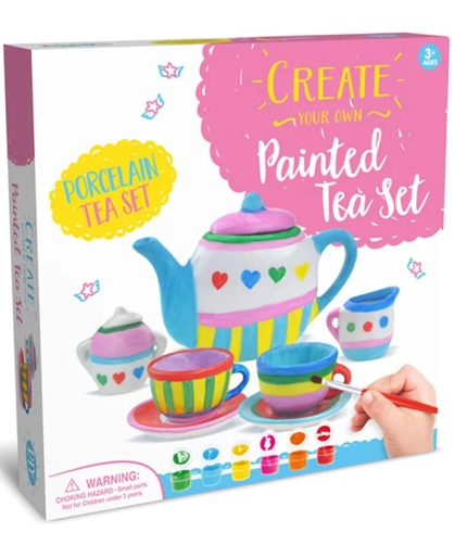 Educational Kids Art DIY Colored Drawing Doodle Tea Set Painting Kit For Kids