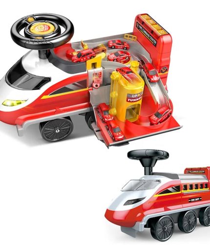 Electric Battery Power Six Wheels High Speed Train Rail Fire Truck Car Adventure Children Kids Ride on Car