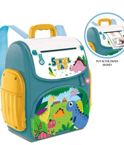 Electric Dinosaur Backpack Password Fingerprint ATM Machine Toy Plastic Kids Saving Coin Money Box Piggy Bank for Kids
