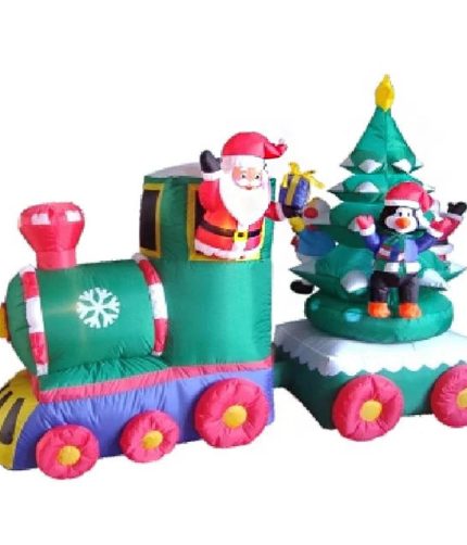 Electronic Indoor Party Outdoor Yard Decorations Toy 1.5M Giant Father Christmas Train ac Cartoon Characters with 3 LED