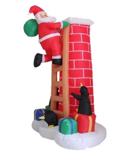 Electronic Indoor Party Outdoor Yard Decorations Toy 1.8M 6ft Giant Father Christmas Climb Chimney Inflatable Cartoon Characters