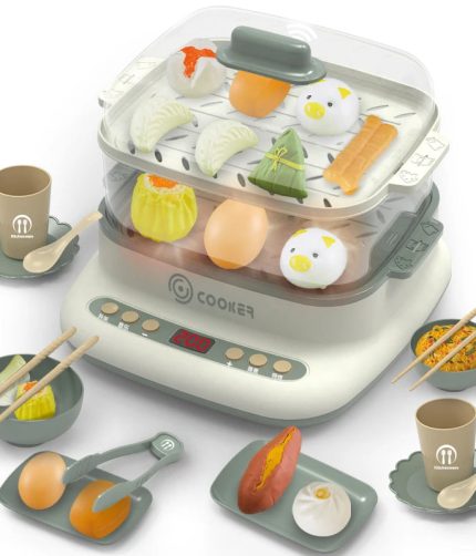 Home Appliance Pretend Kitchen Set Simulation Electric Spray Steamer Cooking Toys with Music and Light for Kids