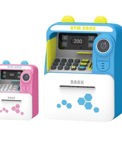 Kids Electronic Saving Money Bank Money Box Piggy Bank Face Recognition ATM Toy with Vip Card for Kids Gift Plastic Color Box