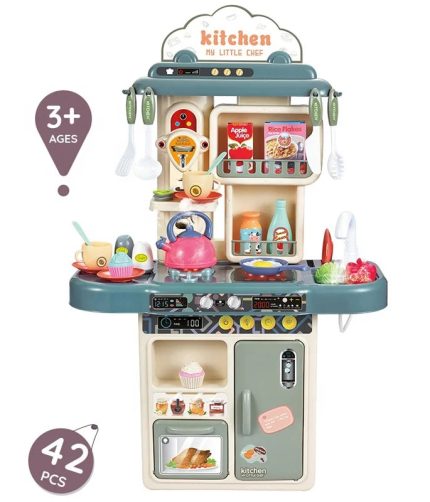 Kids Pretend Play Water Function Cooking Table Mist Spray Toys Kitchen Play Set with Light and Sound