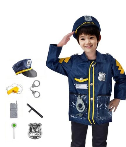 Kids Role Play Children Police Uniform Clothing Set With Accessories