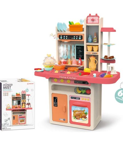 Light UP Music Egg Steamer Cooking Table Set Kids Spray Kitchen Toy with Real Water