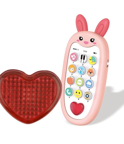 Lovely Animals Learning Machine Smart Cognitive Interactive Musical Rubber Toy Cell Phone with Light for Children