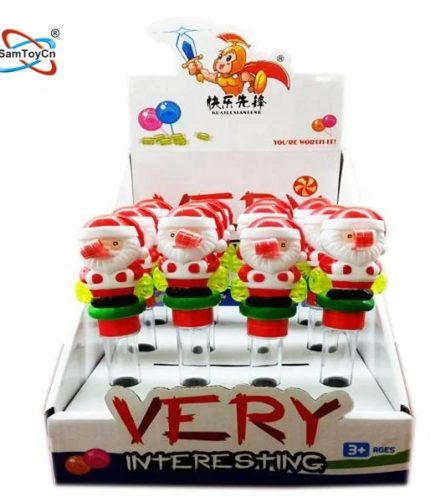 Merry Christmas Plastic Santa Claus Blow Packing Candy Toys For Wholesale