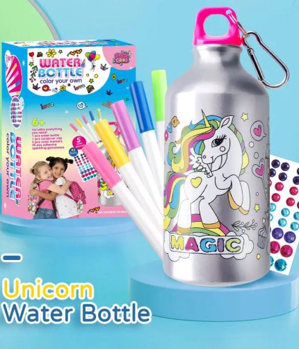 Newest Animal Aluminium Decorate your own Water Bottle Crafts Art Kit DIY Doodle Model Coloring Toy