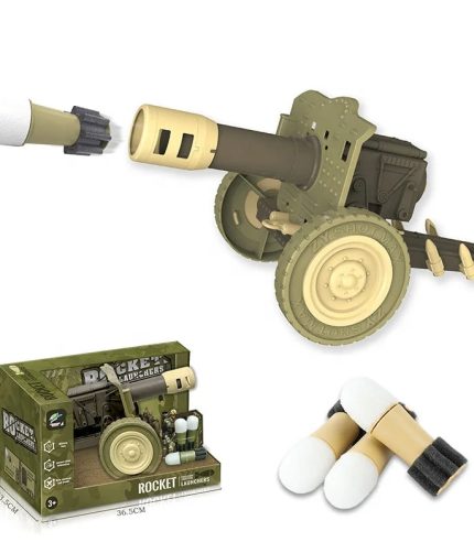 Plastic Air Airsoft Toy Shell Ejecting Shooting Launchers Foam Soft Bullet Tank with 3 Bullets