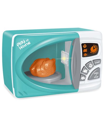 Plastic Battery Operated Cooking Game Role Play Accessories Kitchen Toys Microwave Oven Toy with Light Music for Kids
