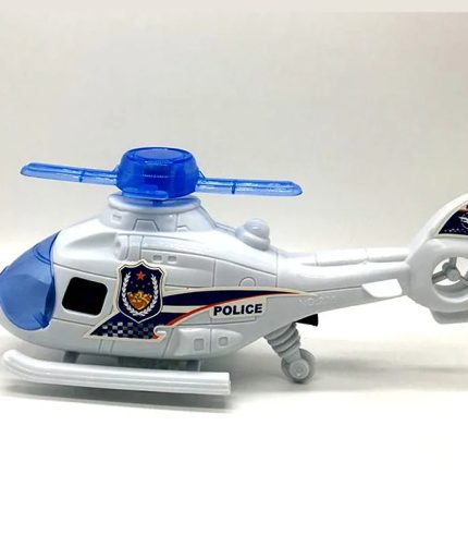 Plastic Candy Toy Pull String Flying Patrol Helicopter Toy With Light