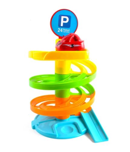 Plastic Slide Screw Track Race Car Toys Ball Building Blocks Marble Runs for Kids