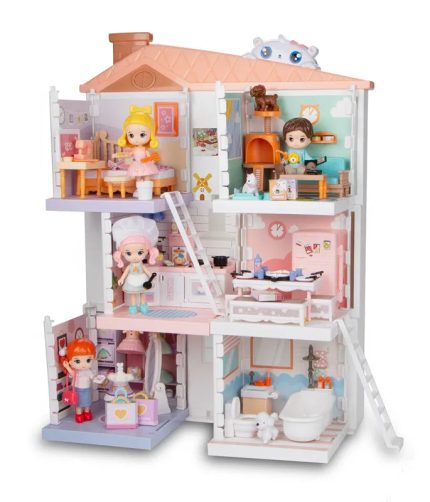 Preschool Pretend Play DIY Assembles Small Doll Set House Toys For Girls Kids