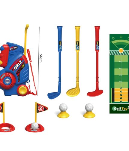 17Pcs Interactive Outdoor Play Game Sport Ball Toy Portable Handcart Aim Swing Push Rod Kids Golf Club Set