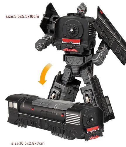 Samtoy 2 in 1 Model Train Friction Alloy Metal Car Toys Deformation Robot Toy Robots Car for Kids Boys