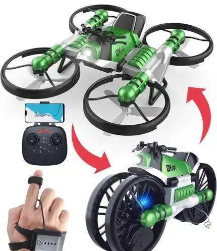 Samtoy 2 in1 Gestures Hand Induction Aircraft Folding Convert RC Toys Deformation Motorcycle Drone Toys for Kids with Camera