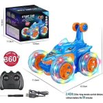 Samtoy 360 Rotating 2.4GHz RC Control Car Toy Off Road Toy Car RC Stunt Car with Wheel Lights