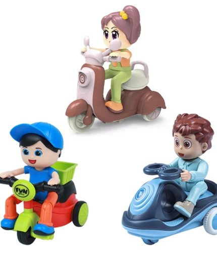 3PCS Plastic Kids Juguetes Cute Motorcycle Swing Pull Back Car Toy Friction Toy for Children