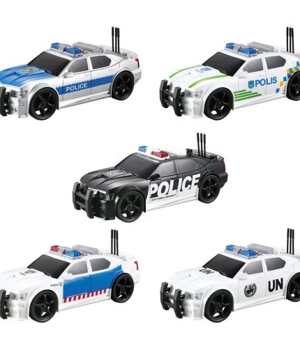 Samtoy 5 Colors 1:20 Simulated Toy Police Vehicles Friction Power Diecast Model Car Police Car Toy for Kids