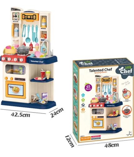 Samtoy 65PCS Plastic Juguetes Pretend Play Preschool Spraying Mist Sink Wash Set Kids Kitchen Toys for Girls