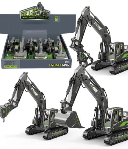 6PCS Slide Simulated Flexible Joints Excavator Toy Friction Toy Vehicle Engineering Truck Toys For Kids