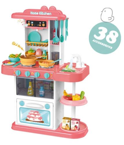 72cm 38pcs Fashion Simulation Vegetables Oven Fridge Spray Water Music Sound Kitchen Toy Set for Kids