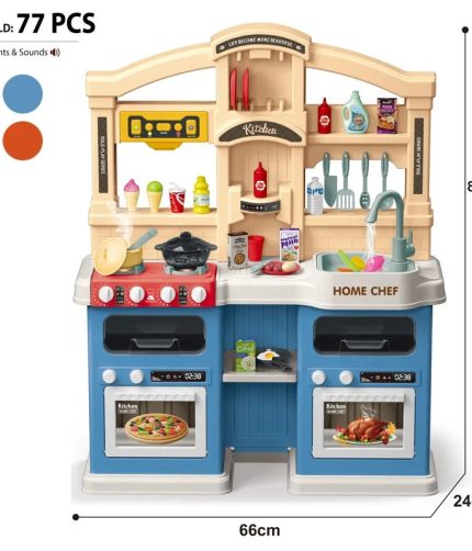 Samtoy 83CM B/O Children other Pretend Play Preschool Cooking Kitchen Play Set Kitchen Pretend Toy for Girls