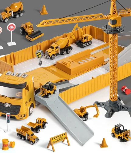 Samtoy Alloy Engineering Construction Fire Truck Die Cast Model Car Friction Toy Vehicle for Kids