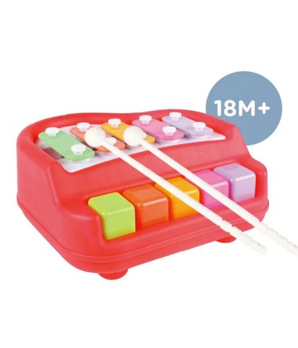 Baby Musical Organ Game Early Learning 2 in 1 Plastic 5 Keys Piano Xylophone Toys or 18M+ Toddlers
