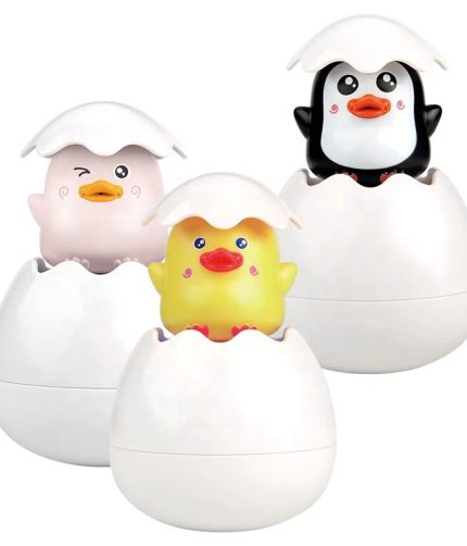 Samtoy Bath Toys Bathroom Bathtub Water Floating Duck Baby Shower Games Sprinkler Silicon Pop-up Egg Spray Water Bath Toy