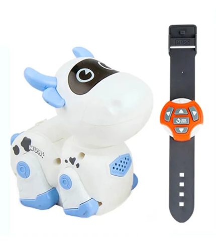 Samtoy Chenghai Watch Remote Control Mini Cartoon Cow Toy Kids Smart Programming Robot Toy RC Robot with Light and Sound