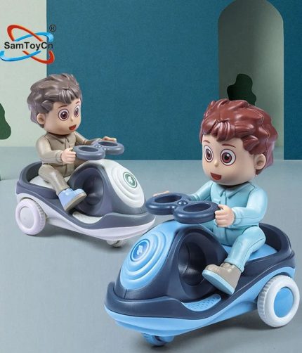 Samtoy Children 12PCS Cartoon Twist Swing Toy Car Plastic Pull Back Friction Mini Cars Toys for Kids
