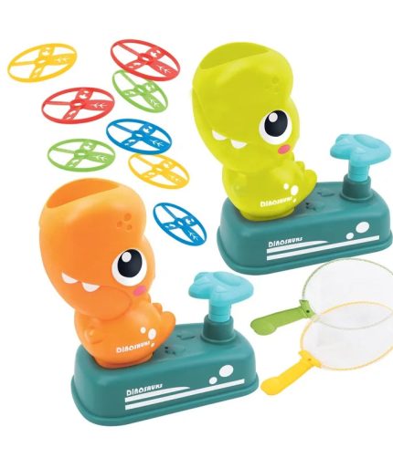 Samtoy Children Plastic Dinosaur Catching Foot Pedal Outdoor Toys Launcher Flying Disc Toy for Kids
