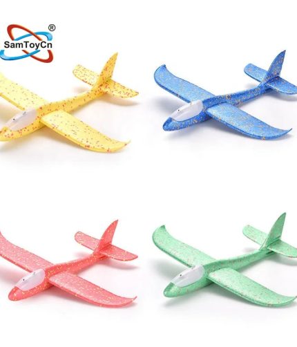 Custom Flying Models 48CM Throwing EPP Foam Airplane Toys Glider Plane with LED Lights for Kids