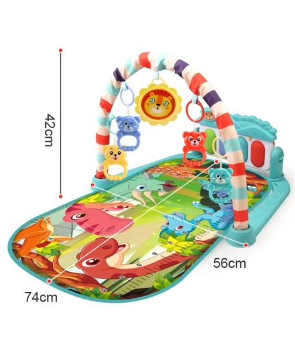 Custom Toddlers Fitness Rack Nap Musical Pedal Piano Soft Activity Gym Baby Play Mat Piano Gym with Hanging
